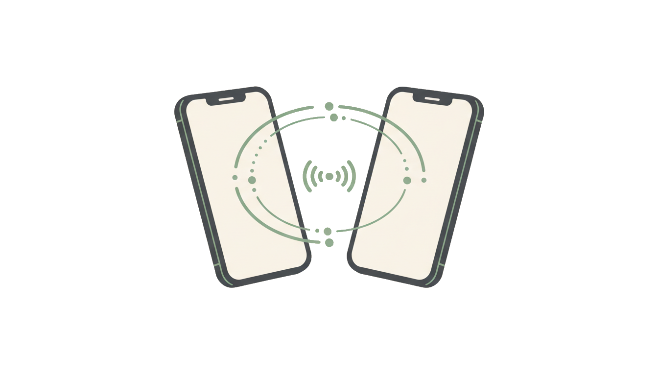 Illustration of secure direct sharing between caregiver devices
